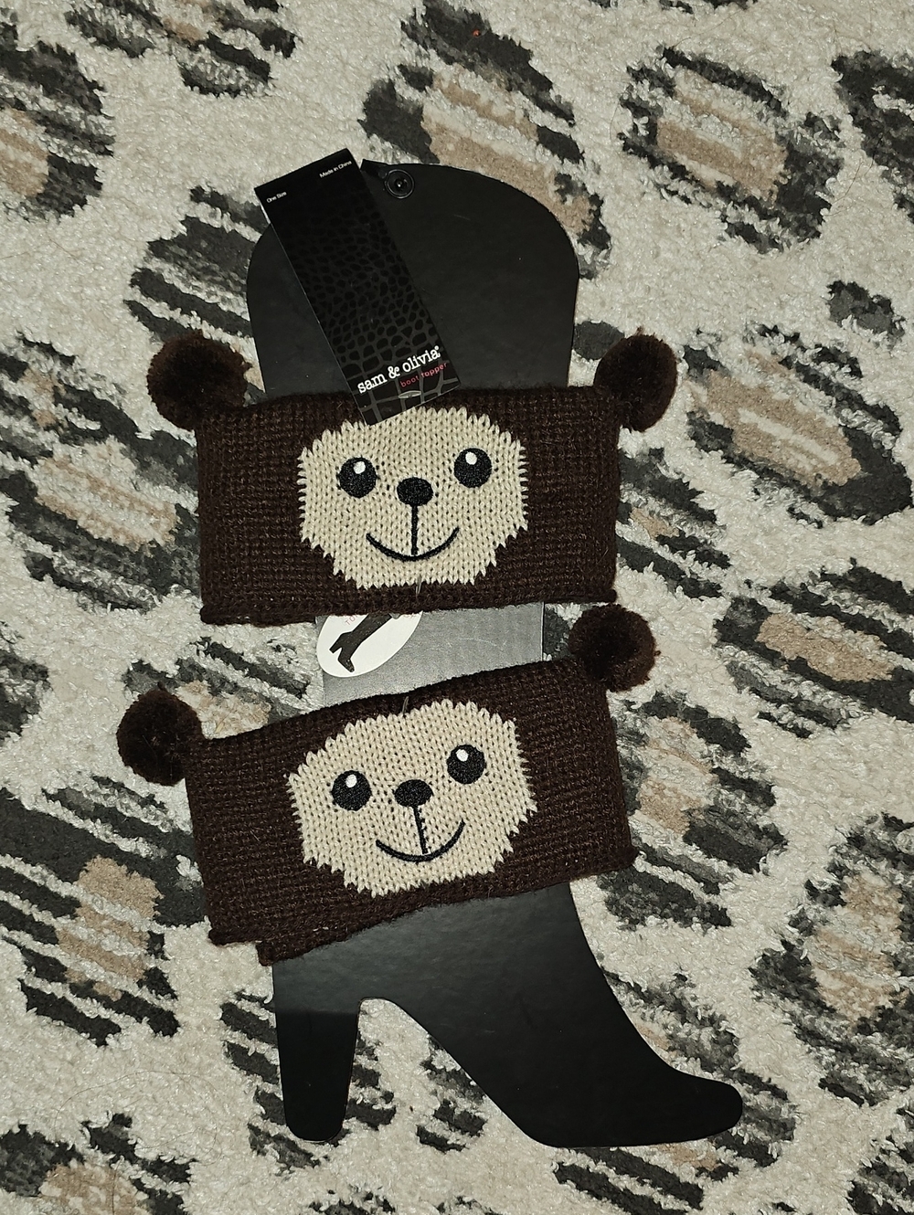 Sam & Olivia Boot Toppers Acrylic Monkeys New